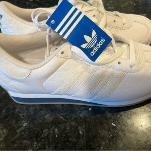 Adidas White and Blue Classic Sneakers